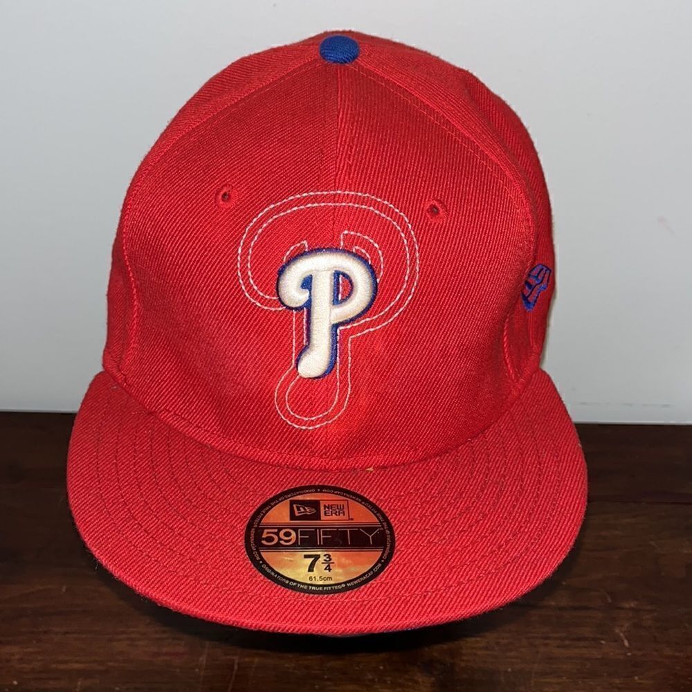 Red Philadelphia Phillies MLB Fitted Baseball Cap new era 59fifty size 7 3/4